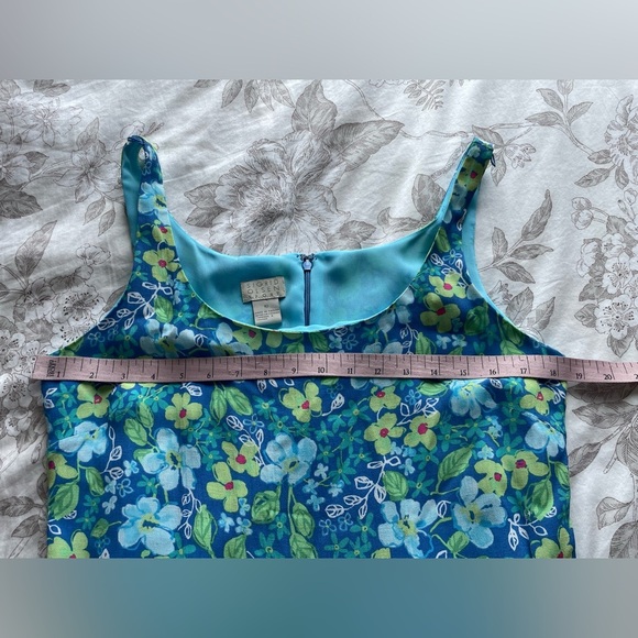 Sigrid Olsen Blue Green Floral Maxi Dress 10 Forest Fairy Granola Girl Cottage - Picture 8 of 11